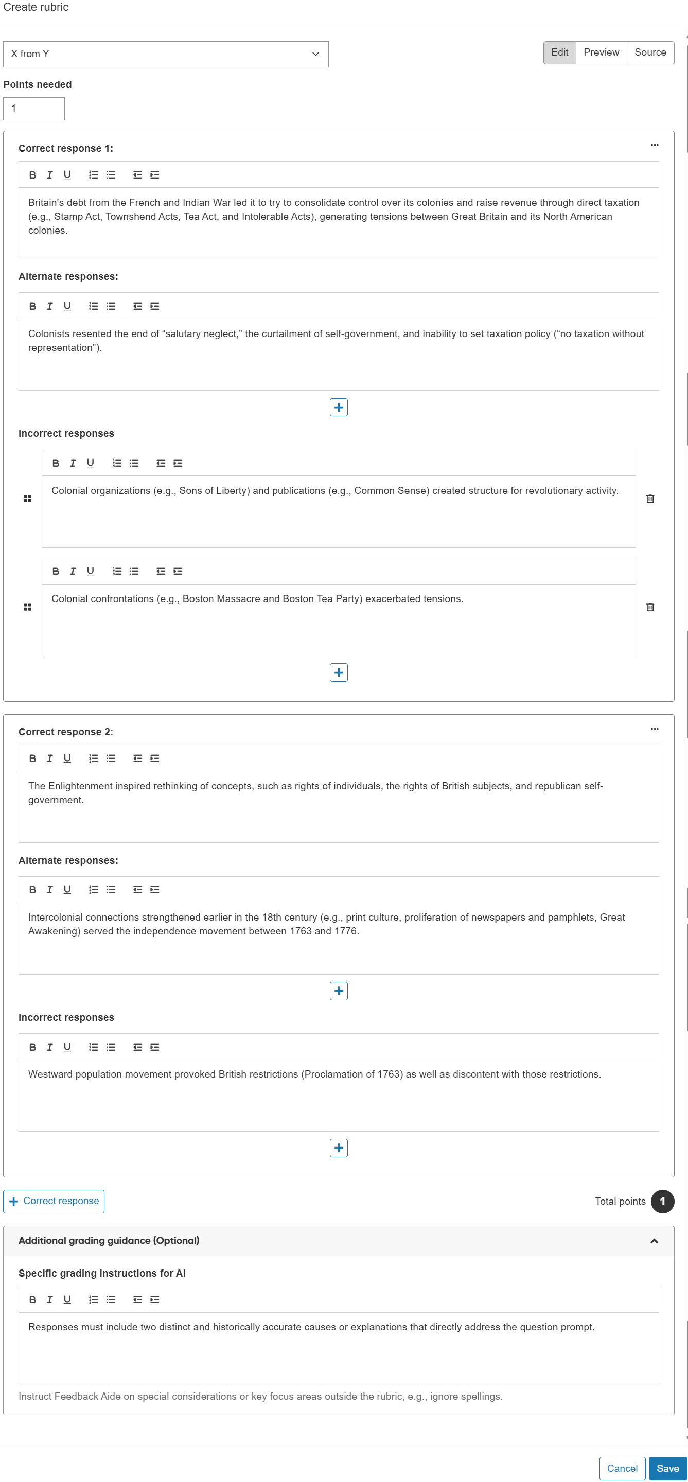 X from Y rubric requiring multiple correct responses from a larger set.png