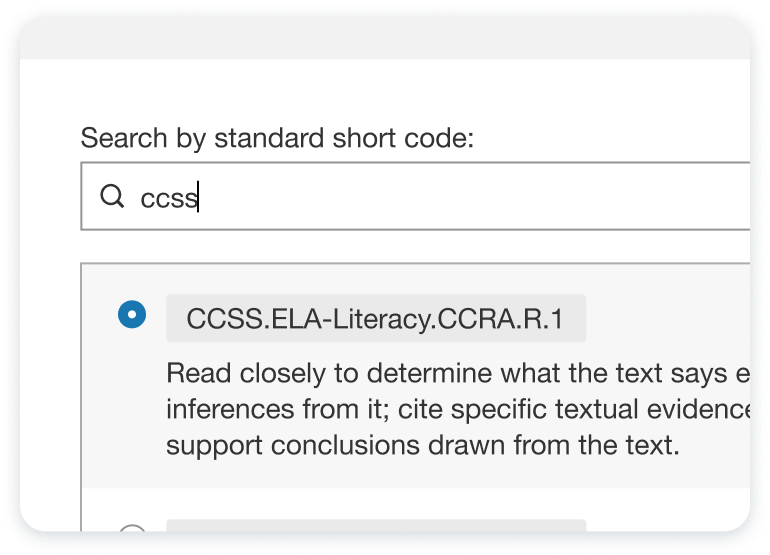 You can now find AB standards immediately, by entering the short code.